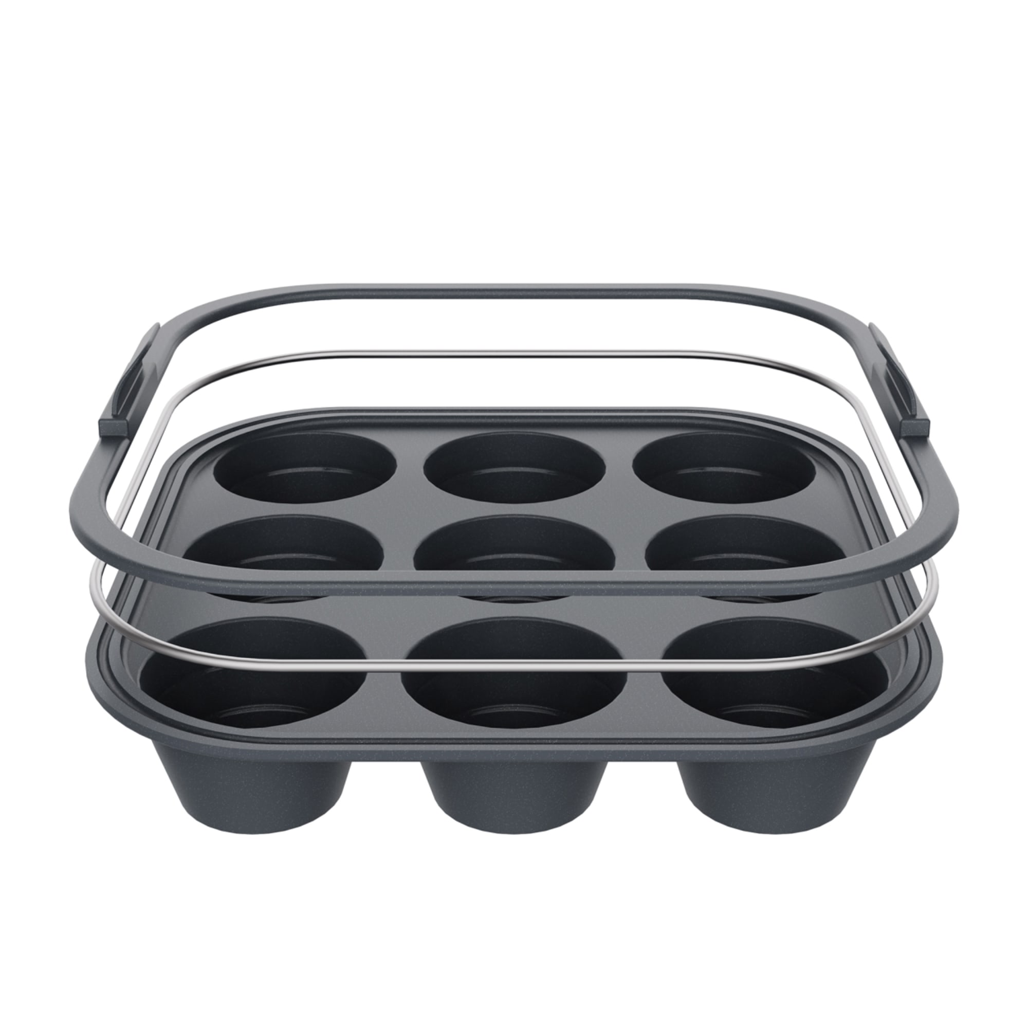 Daily Bake Silicone Square Collapsible Air Fryer Muffin Pan 9 Cup